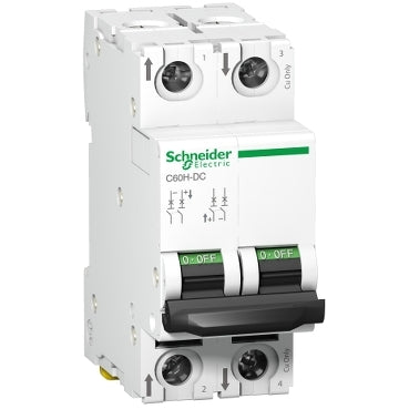 Schneider Electric Miniature Circuit Breaker - C60H - DC - 2 poles - 16 A - C curve