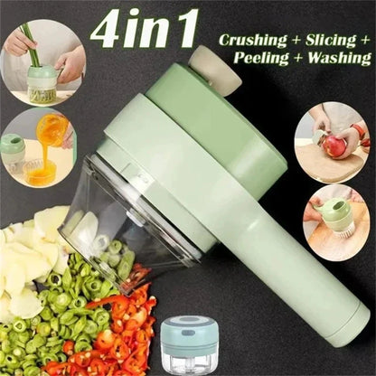 Rechargeable 4 In 1 Handheld Vegetable Cutter Chopper