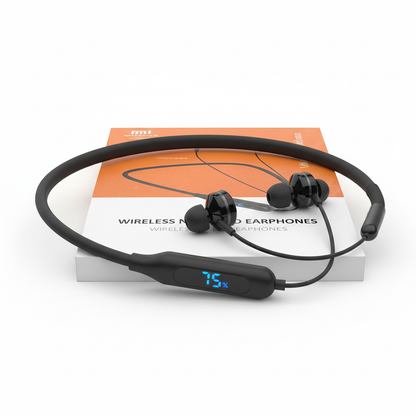 Magnetic Neckband Headphones Wireless Bluetooth 5.2 Earphones LED Display Headset Sport Noise Cancel Earbuds with Mic