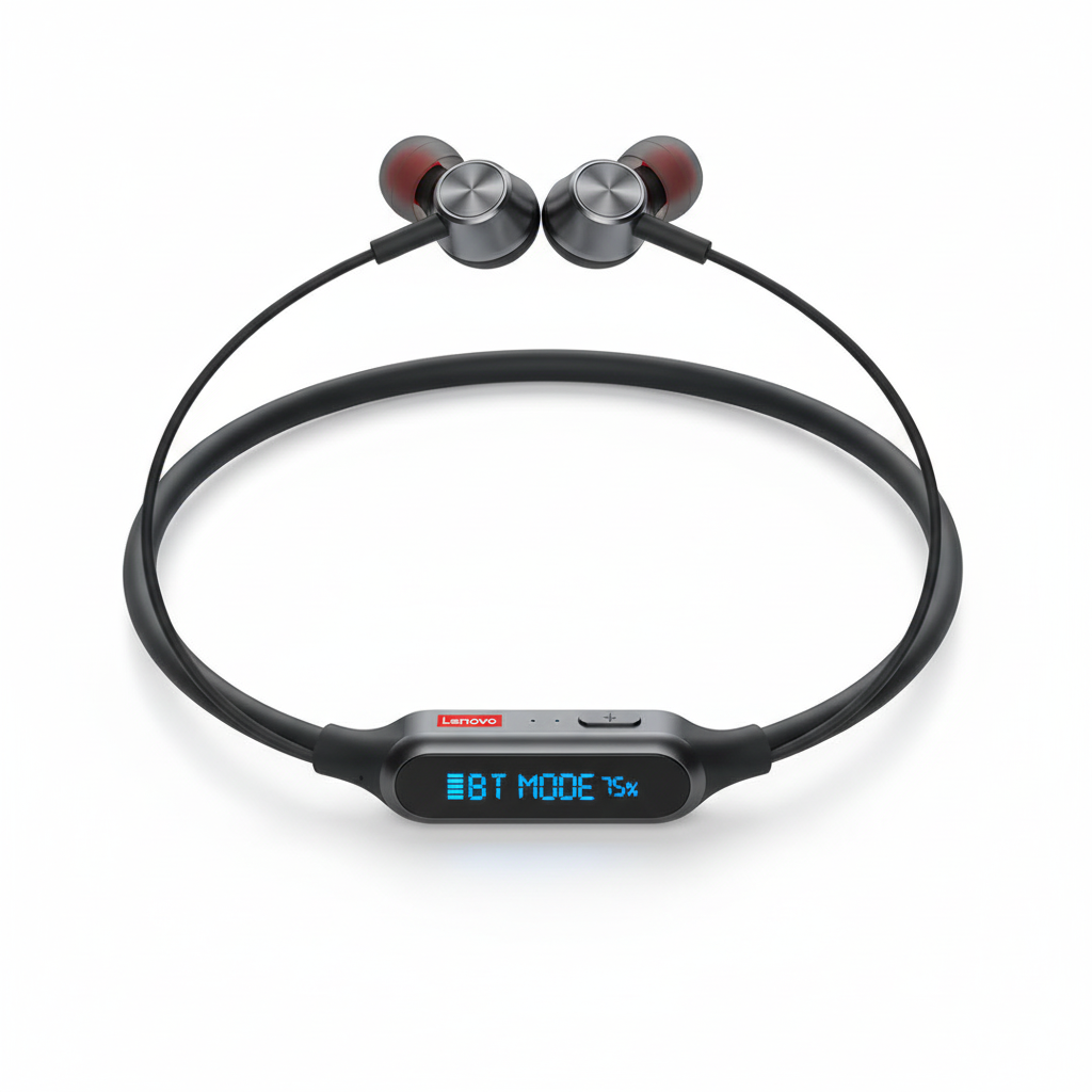 Magnetic Neckband Headphones Wireless Bluetooth 5.2 Earphones LED Display Headset Sport Noise Cancel Earbuds with Mic