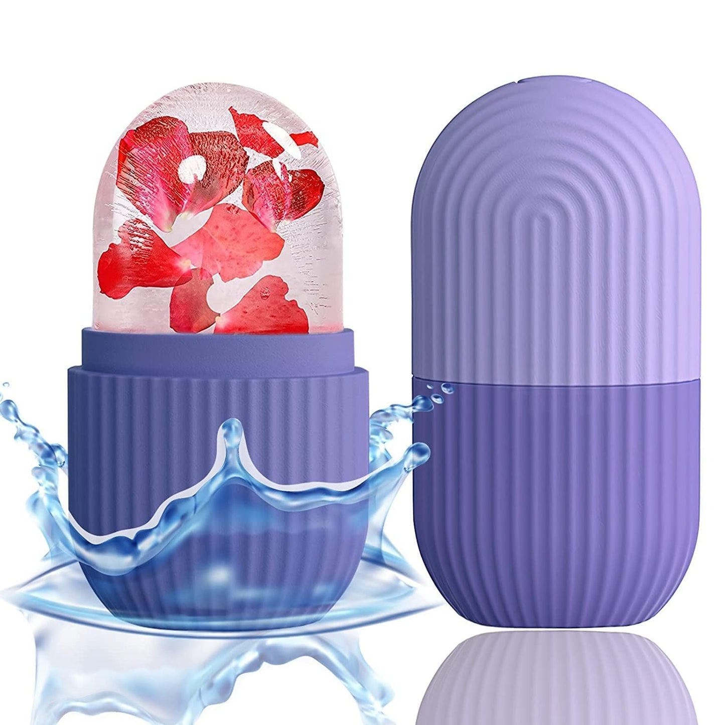 Ice Roller for Face & Eyes – Silicone Ice Mold Face Massager for Puffiness & Glowing Skin