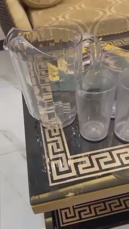 Unbreakable Premium Jug & 6 Frosted Glasses