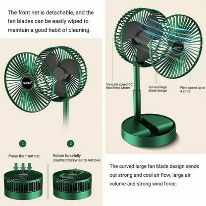 Desktop Folding Fan – Rechargeable Portable Fan with 3 Wind Speeds