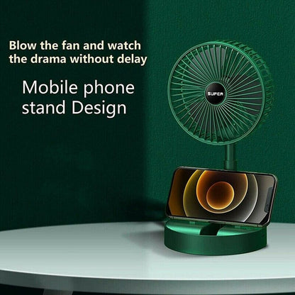 Desktop Folding Fan – Rechargeable Portable Fan with 3 Wind Speeds