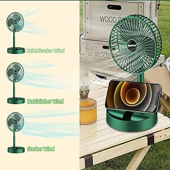Desktop Folding Fan – Rechargeable Portable Fan with 3 Wind Speeds